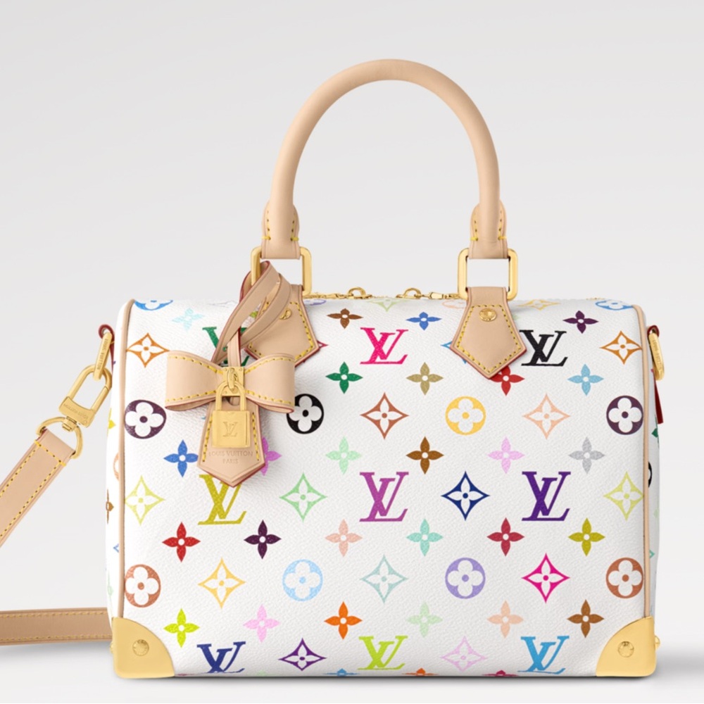Louis Vuitton White Multicolor Murakami Speedy 25 SOLD OUT!